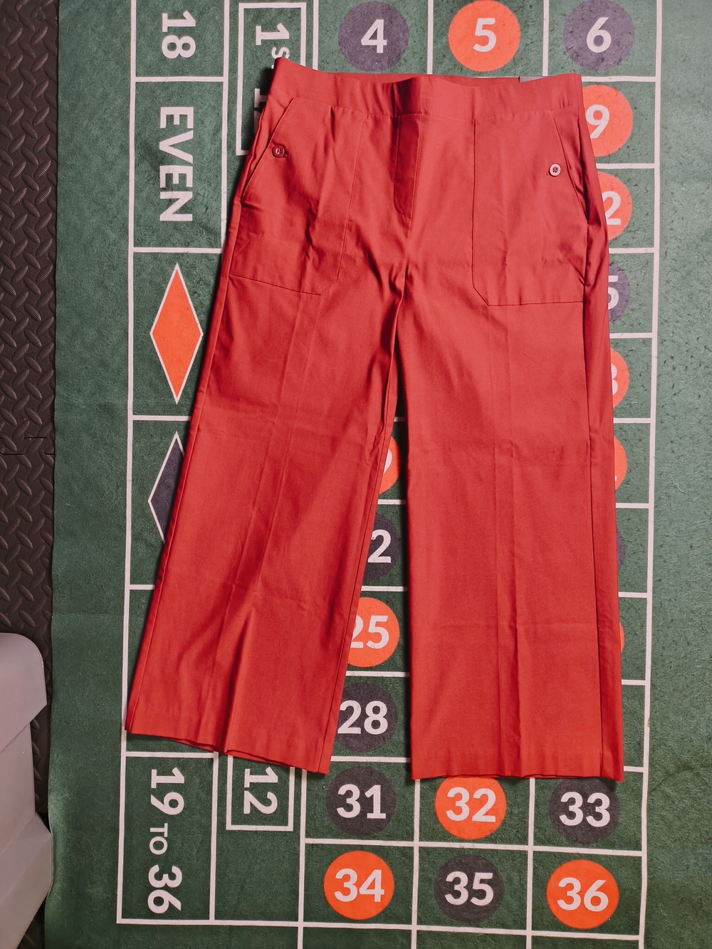 Counterparts Womens L Brick Red Luxe Stretch Wide Leg Crop Pants NWT